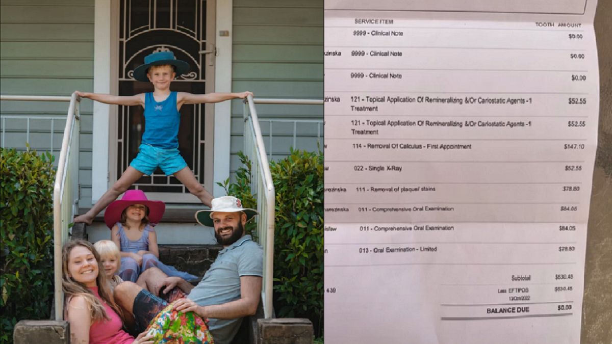 Gosia pokazała na koncie rodzinawaustralii ile trzeba zapłacić za usługi dentystyczne dla dzieci.