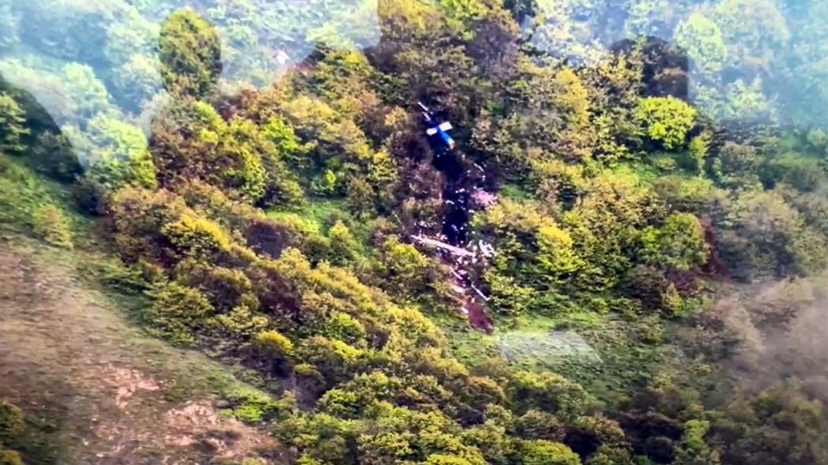 IRAN - MAY 20: (----EDITORIAL USE ONLY - MANDATORY CREDIT - 'IRANIAN RED CRESCENT SOCIETY / HANDOUT' - NO MARKETING NO ADVERTISING CAMPAIGNS - DISTRIBUTED AS A SERVICE TO CLIENTS----) A screen grab captured from a video shows the location of wreck of helicopter carrying Iranian President Ebrahim Raisi and his delegation has been detected in Iran on May 20, 2024. Helicopter carrying Iranian President Ebrahim Raisi crashed after the inauguration of a dam on the border along with Azerbaijani President Ilham Aliyev in Jabrayil district of Azerbaijan on May 19, 2024. (Photo by Iranian Red Crescent Society/Anadolu via Getty Images)