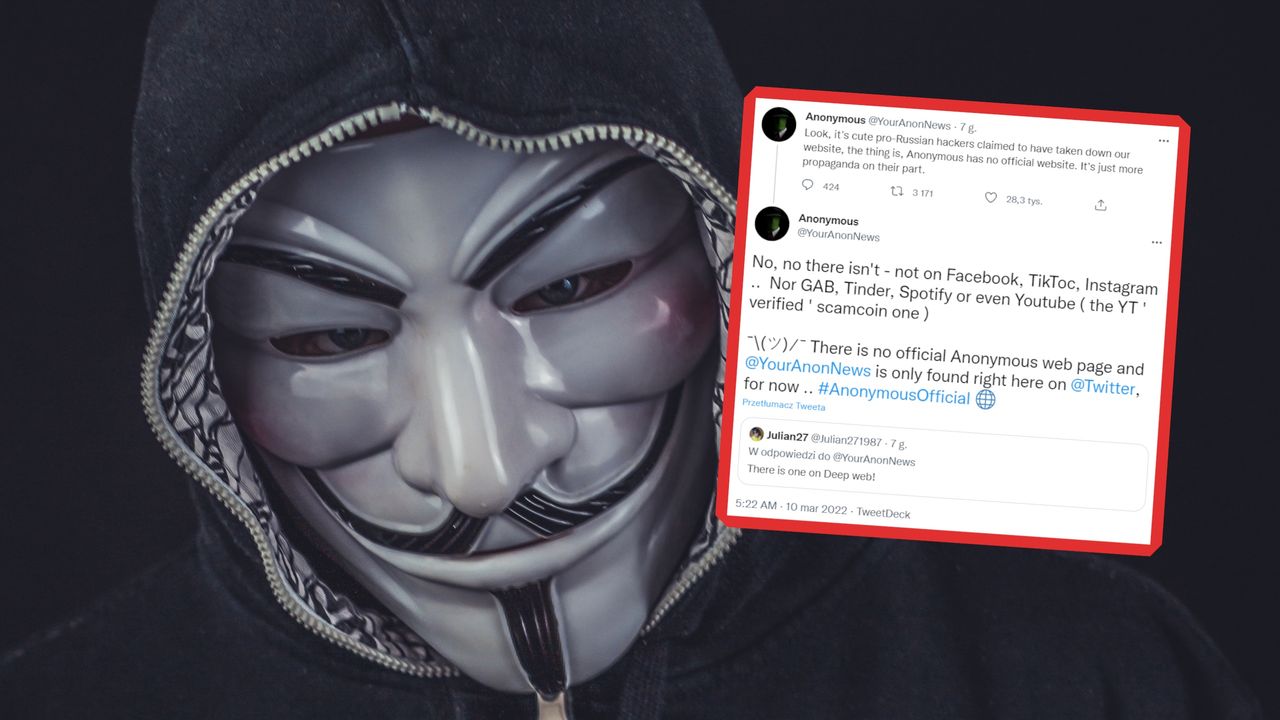 Anonymous o deklaracji rosyjskich hakerów: "To urocze"