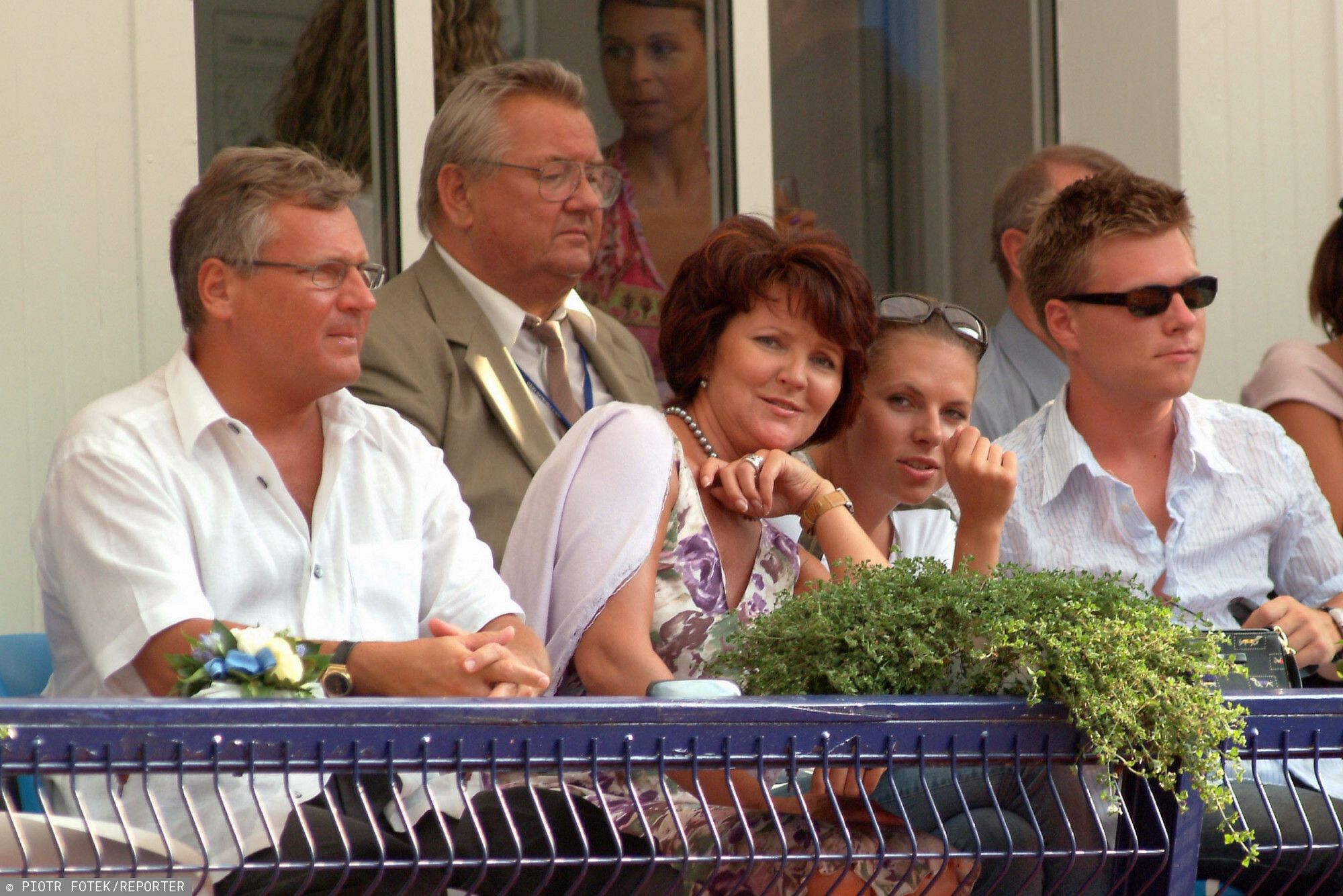 rodzina Kwaśniewskich na turnieju tenisa w Sopocie, 2003 rok