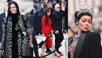 Półnaga Teyana Taylor, zakochani Bezosowie i drapieżna Demi Moore meldują się na Fashion Weeku w Paryżu (ZDJĘCIA)