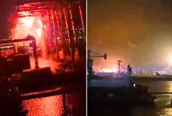 Kule ognia w Rosji. Nagrania z ataku dronów na ważny port