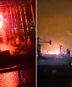 Kule ognia w Rosji. Nagrania z ataku dronów na ważny port