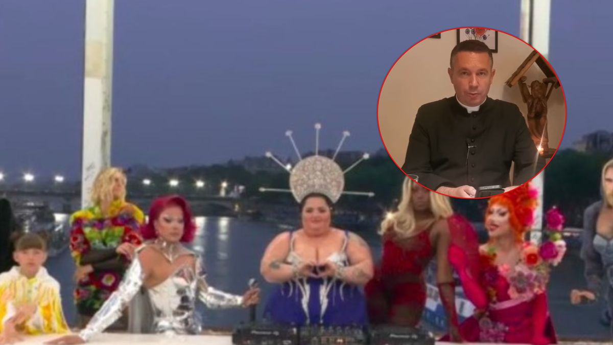 Ksiądz Wachowiak komentuje ceremonię otwarcia igrzysk.