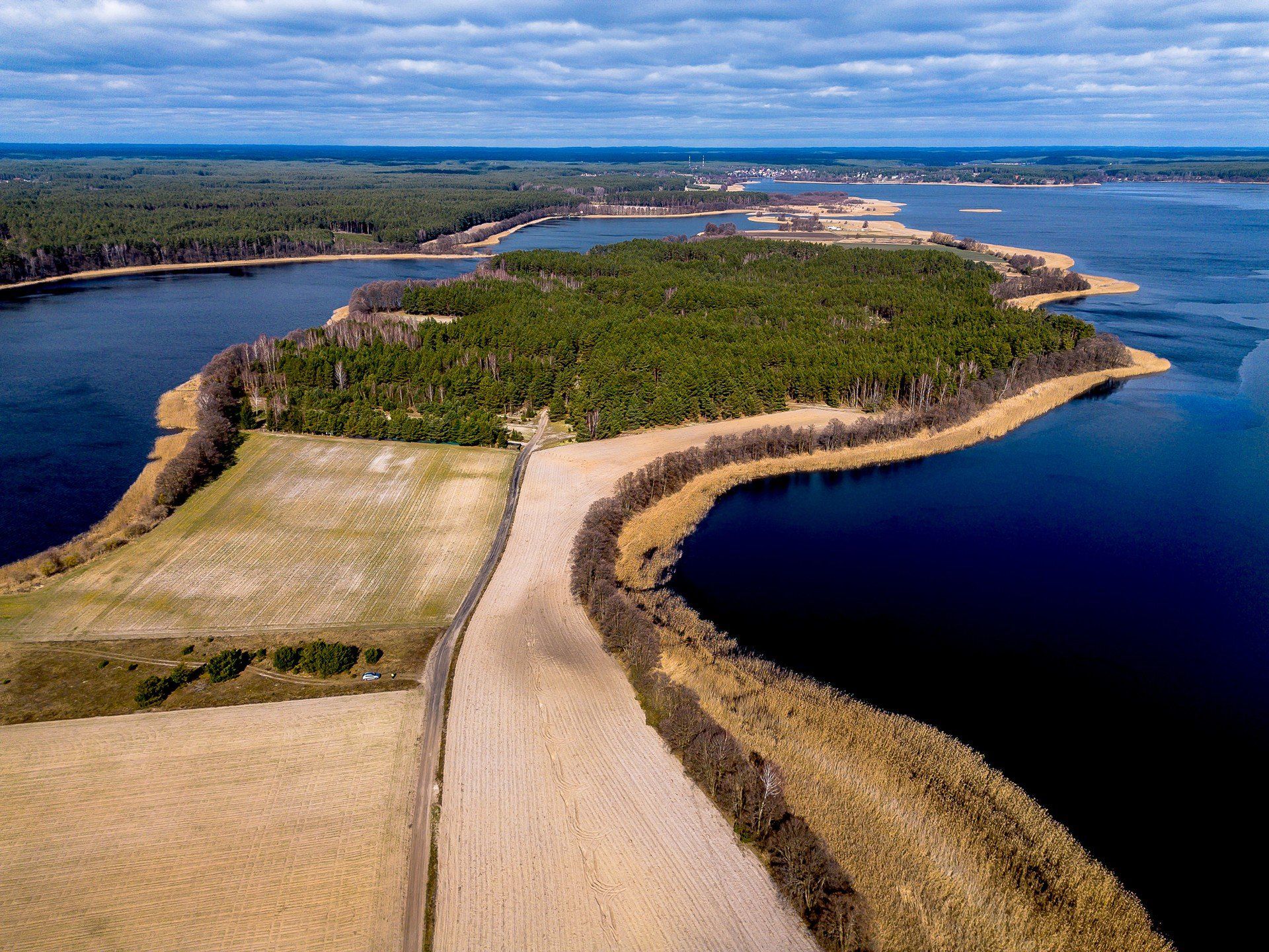 Półwysep Miechurz w Małych Swornegaciach z lotu ptaka