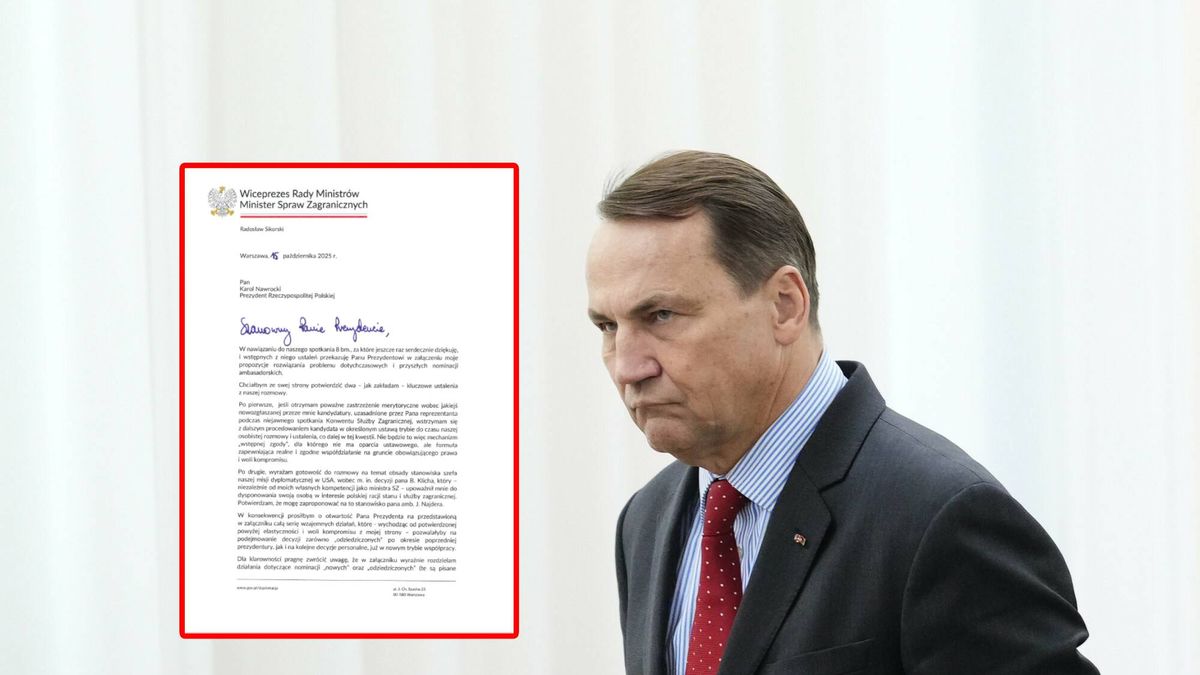 Sikorski pokazał list wysłany do Nawrockiego.