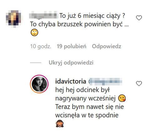 Ida Nowakowska odpowiedziała na komentarz internautki
