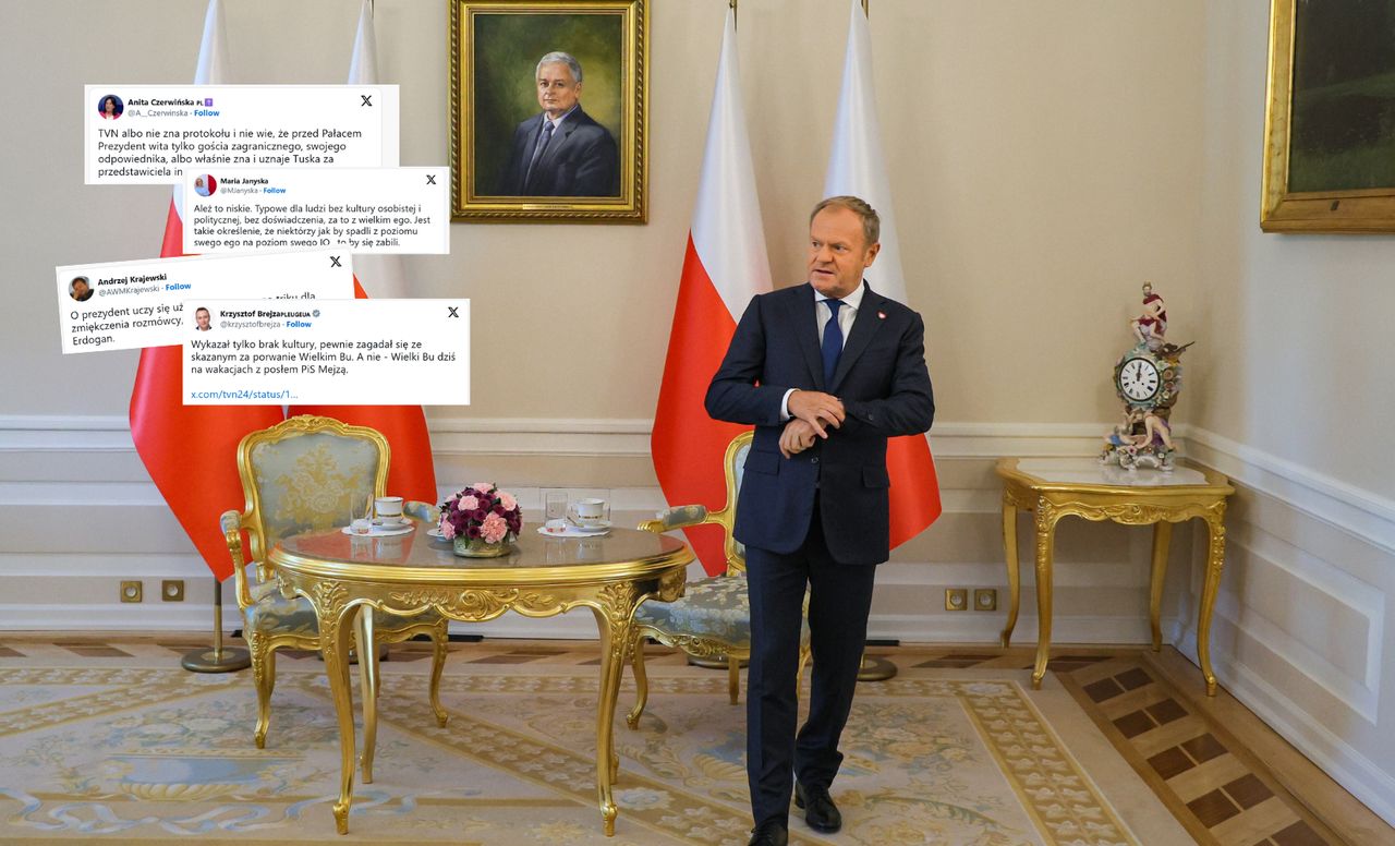 Nawrocki przyszedł później, Tusk czekał. Internet komentuje
