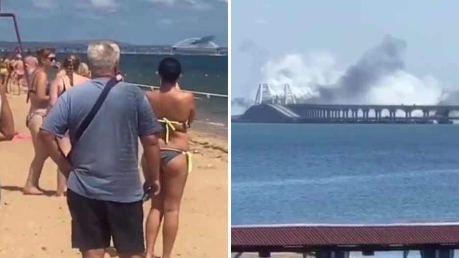 Materiały nagrane w okolicy mostu Krymskiego błyskawicznie obiegły całą Rosję