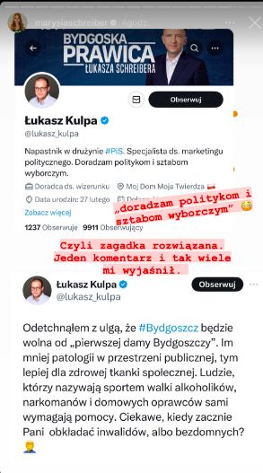 Marianna Schreiber atakowana na serwisie X