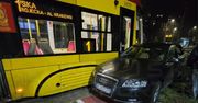 Warszawa: Groźna kolizja na Bródnie. Audi zderzyło się z tramwajem