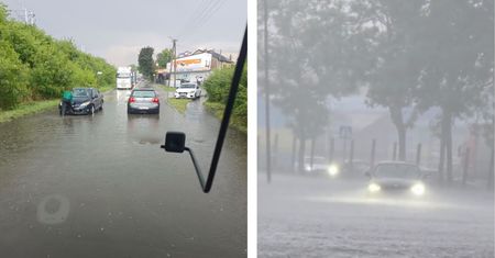 Potężna burza nad Chrzanowem. Po ulewie zalane są ulice