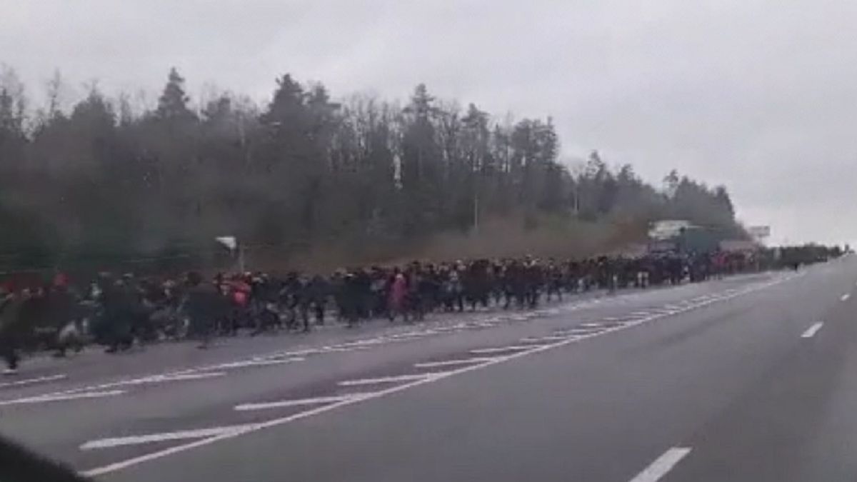 Nagranie pochodzi z Kuźnicy pod granicą z Białorusią.