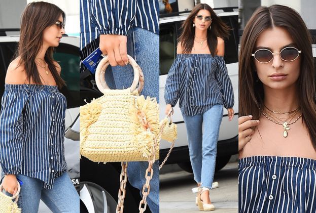 #TRENDY: Emily Ratajkowski w koszuli odsłaniającej ramiona