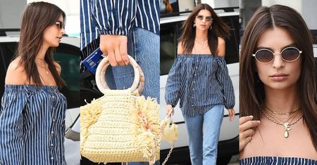 #TRENDY: Emily Ratajkowski w koszuli odsłaniającej ramiona
