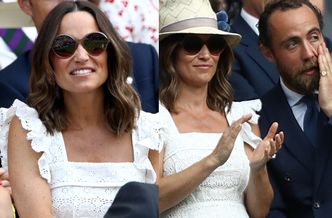 Ciężarna Pippa Middleton ekscytuje się tenisem na Wimbledonie (ZDJĘCIA)