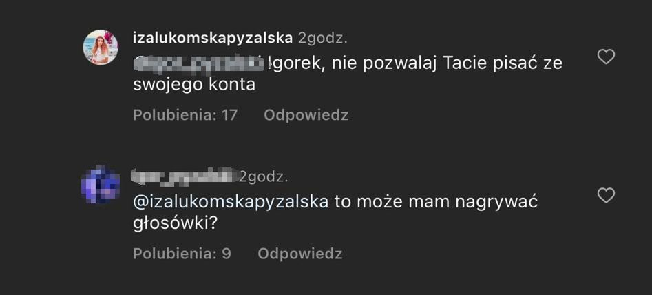 Izabella Łukomska-Pyżalska kłóci się z synem na Instagramie