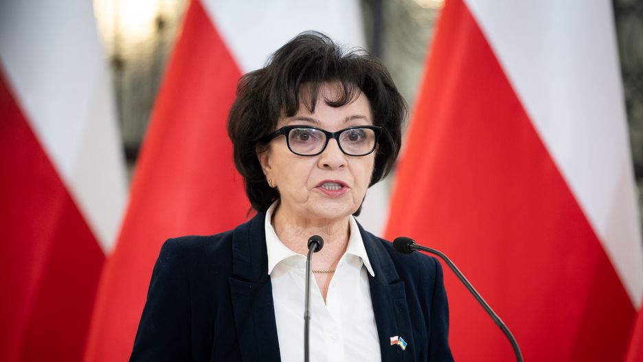 Marshal of the Sejm Elzbieta Witek during the 50th session of the Sejm (lower house of Polish Parliament) in Warsaw, Poland on March 8, 2022 (Photo by Mateusz Wlodarczyk/NurPhoto via Getty Images)