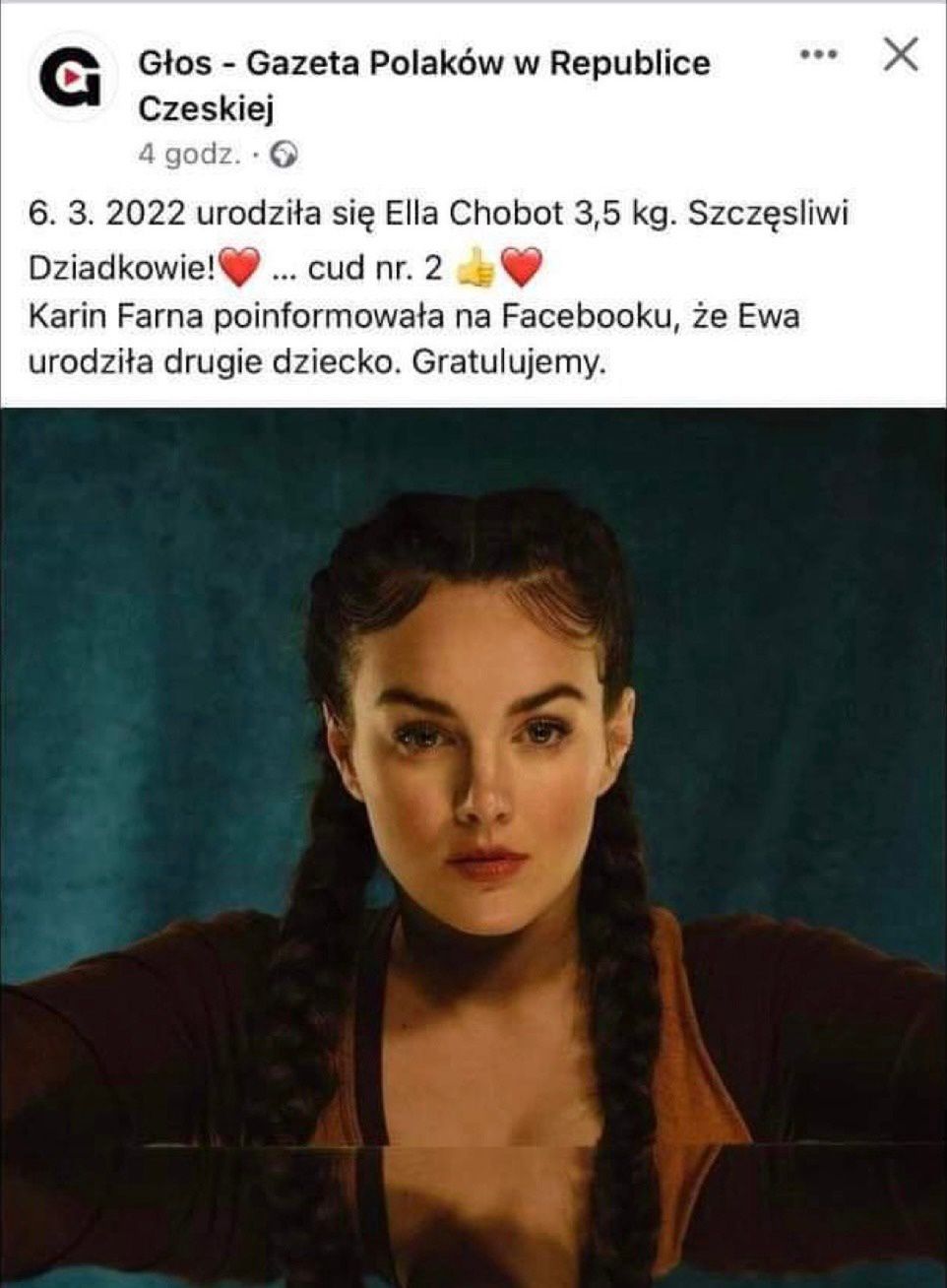 Ewa Farna urodziła. Poinformował o tym fanpage Gazety Polaków w Republice Czeskiej 