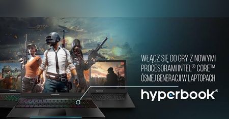 Gamingowe laptopy Hyperbook z procesorami Intel Core 8. generacji