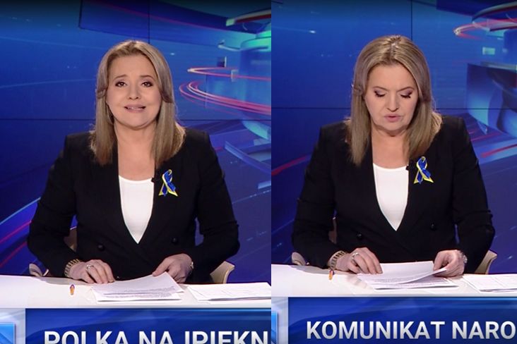 Danuta Holecka została blondynką. Tak prezentowała się w "Wiadomościach" 