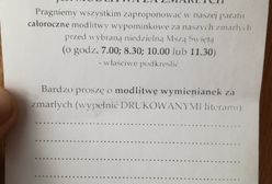 "Ofiara 15 zł od duszy". Ksiądz wycenił modlitwę