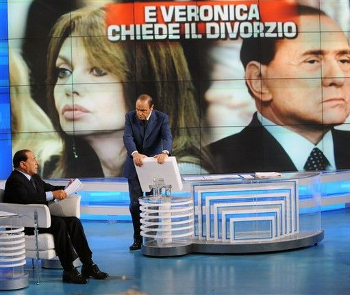 Plakaty z żoną Berlusconiego jako kandydatką opozycji