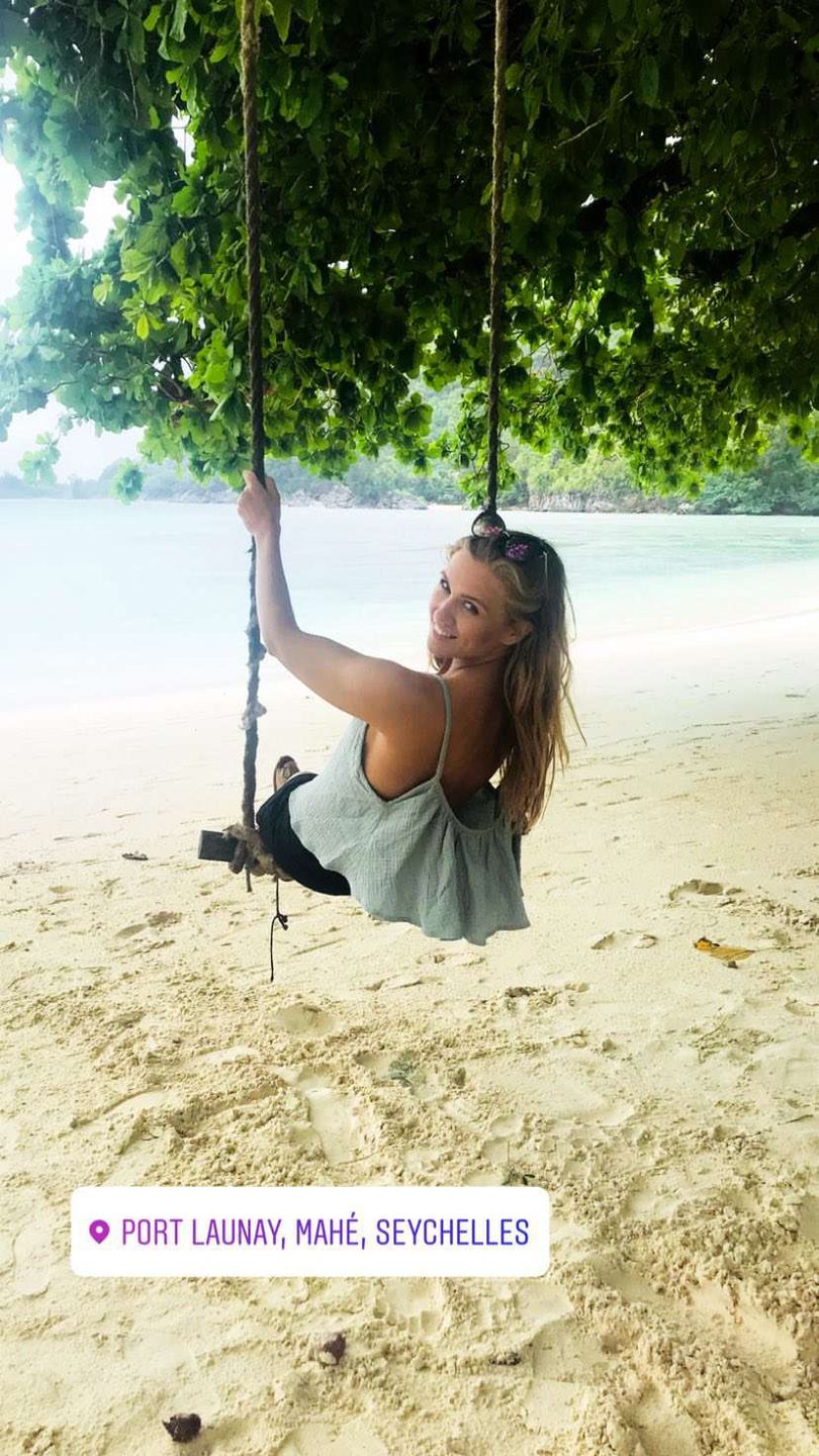 Agnieszka Kaczorowska w podróży poślubnej