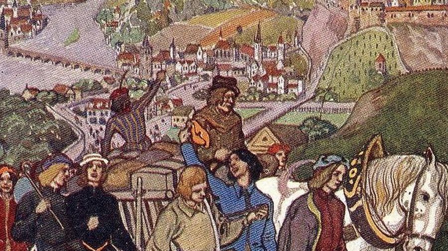 Tak wyglądała Praga w 1409 roku według niemieckiej pocztówki z 1912 roku