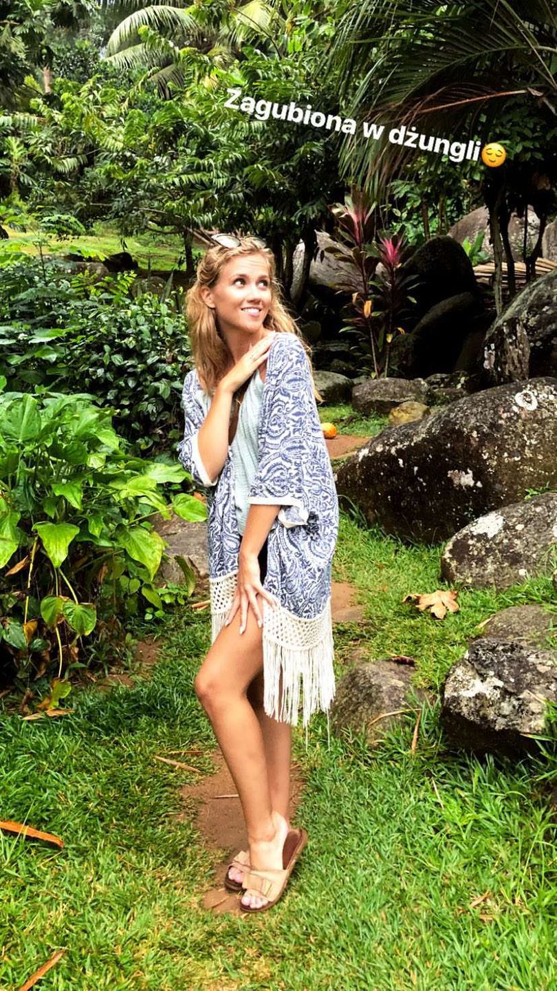 Agnieszka Kaczorowska w podróży poślubnej