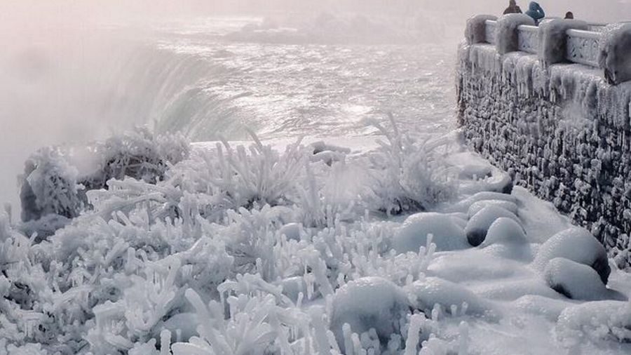 Niagara zamienia się w sople lodu