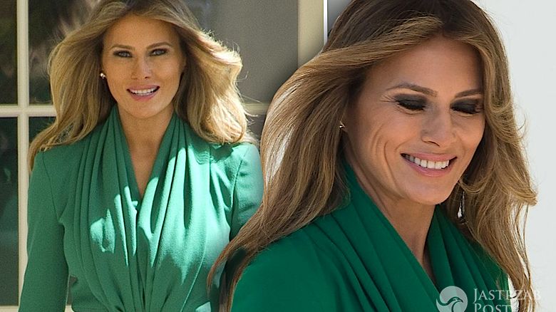 Melania Trump szmaragd sukienka kreacja