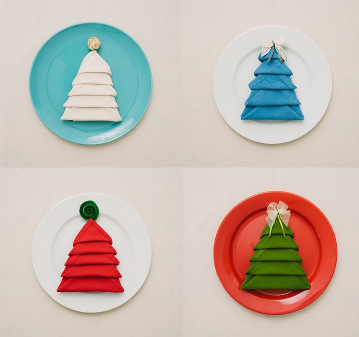 Christmas Tree Napkin Fold - All Steps