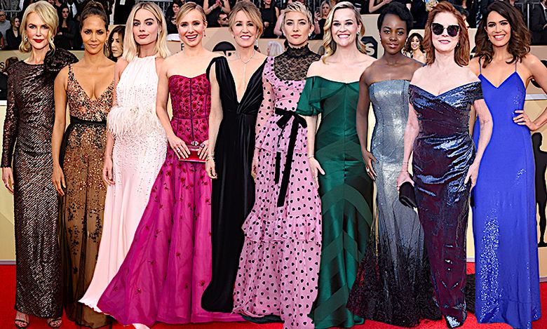 Gwiazdy na rozdaniu nagród SAG Awards 2018: Halle Berry, Margot Robbie, Kate Hudson, Nicole Kidman, Lupita Nyong'o  [DUŻO ZDJĘĆ]