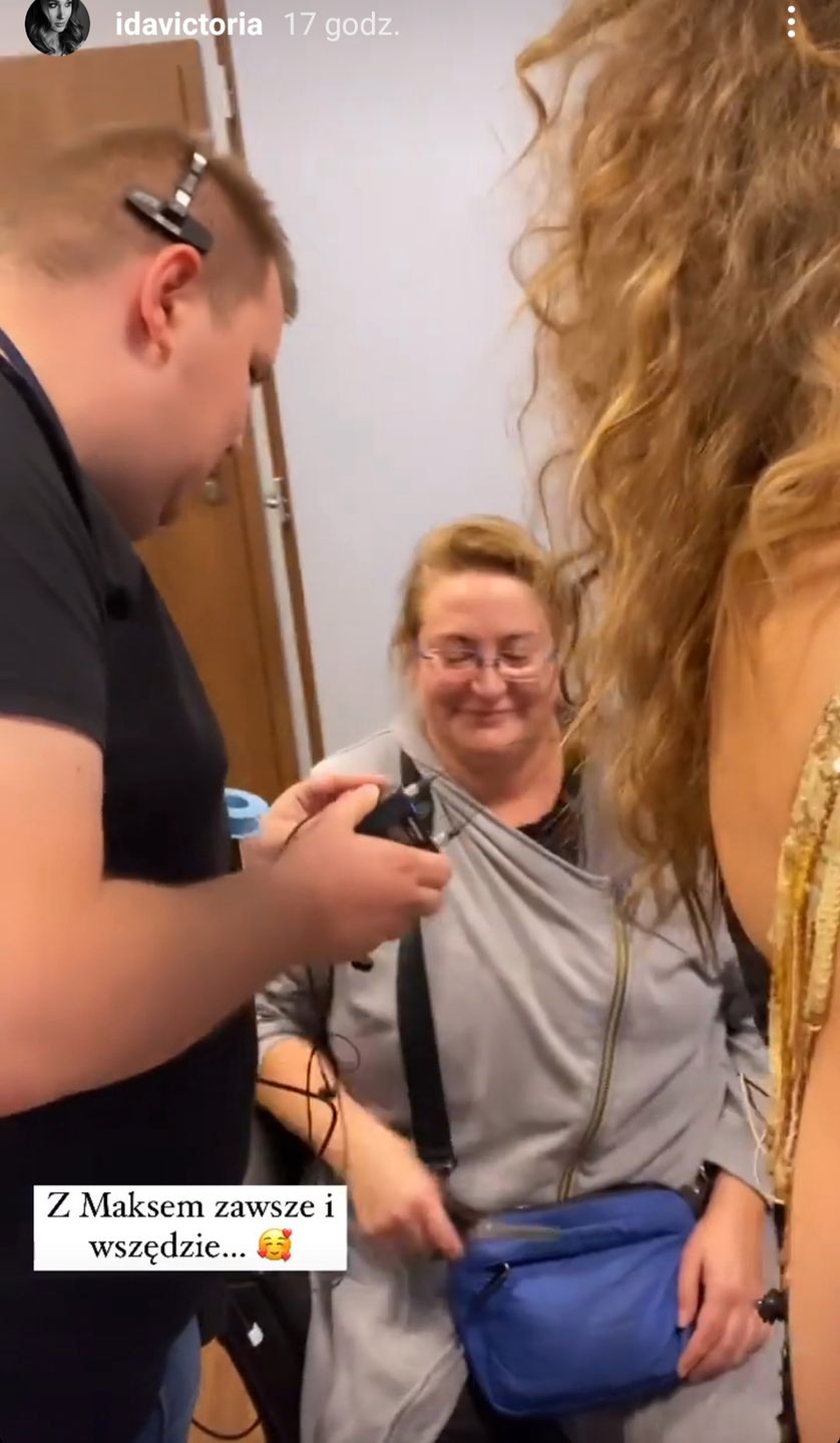 Ida Nowakowska z synkiem na planie You Can Dance