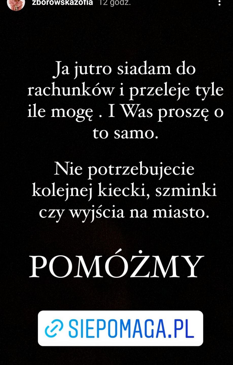 Zosia Zborowska błaga o pomoc Zosi Bigos