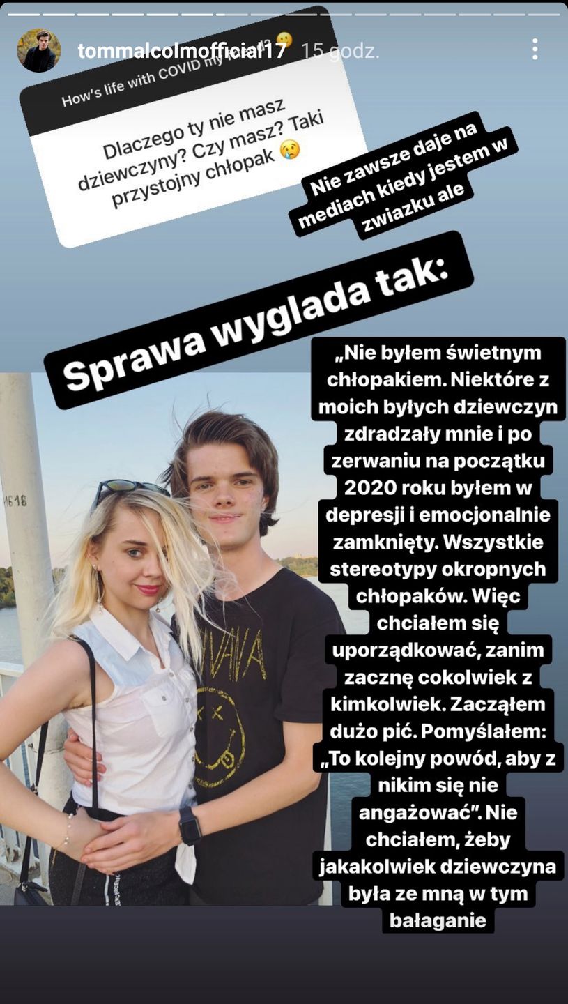 Tomasz Malcolm, syn Moniki Zamachowskiej o związkach