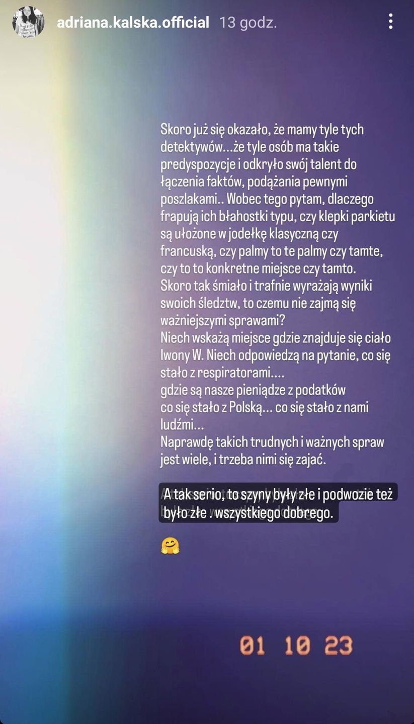 Adriana Kalska o powrocie do Roznerskiego