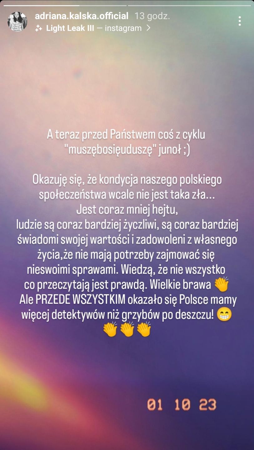 Adriana Kalska o powrocie do Roznerskiego