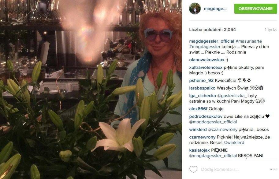 Magda Gessler w niebieskich okularach (fot. Instagram)
