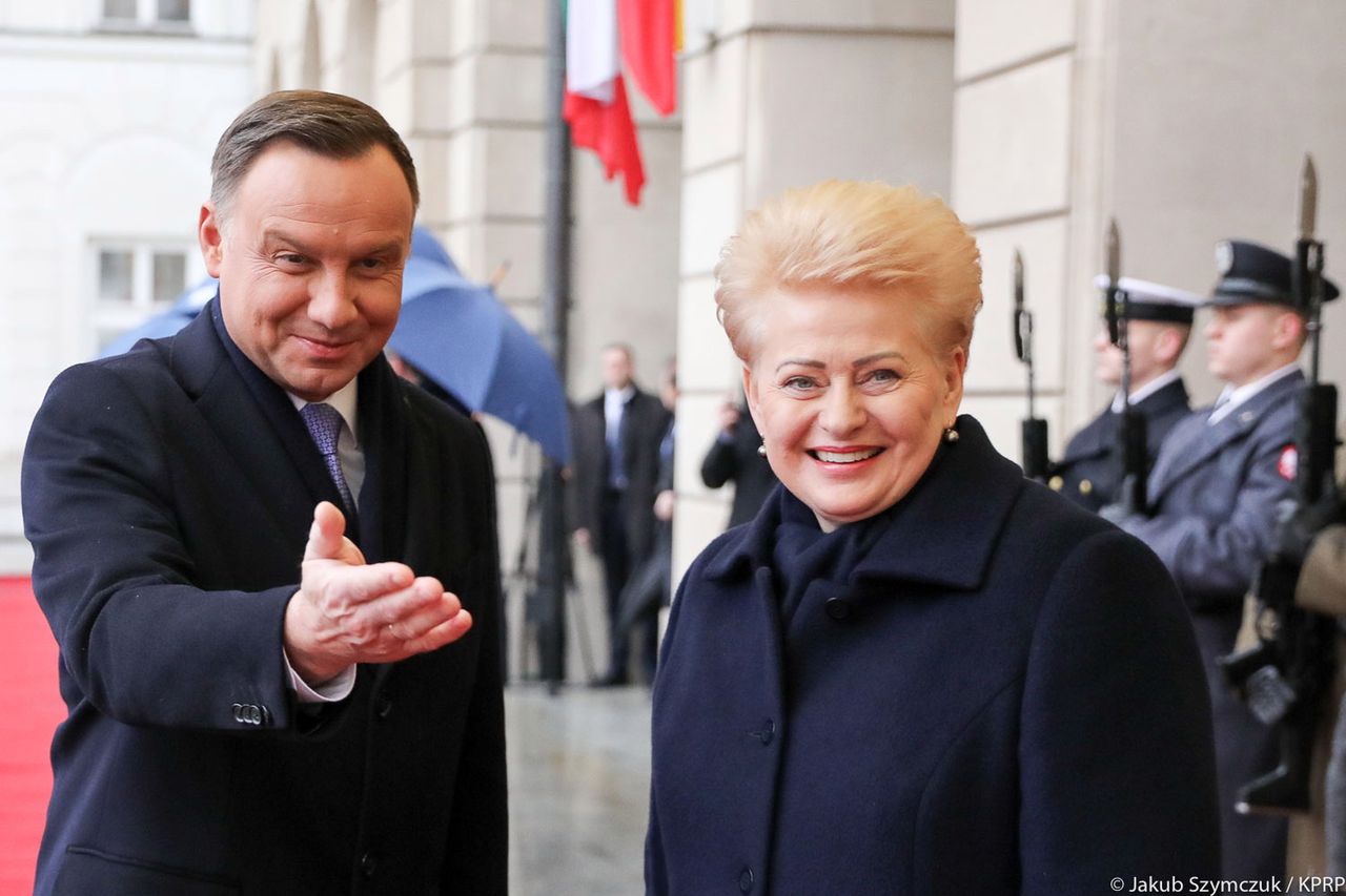 Wizyta prezydent Litwy. Andrzej Duda wspomniał o polskich napisach