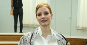 Jessica Chastain w przezroczystej bluzce