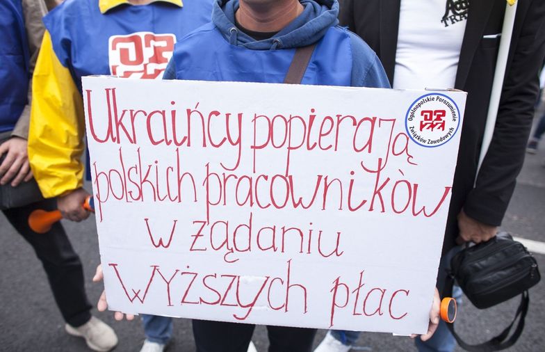 Pracownicy z Ukrainy na tyle zasymilowali się z naszym rynkiem pracy, że biorą nawet udział w polskich protestach
