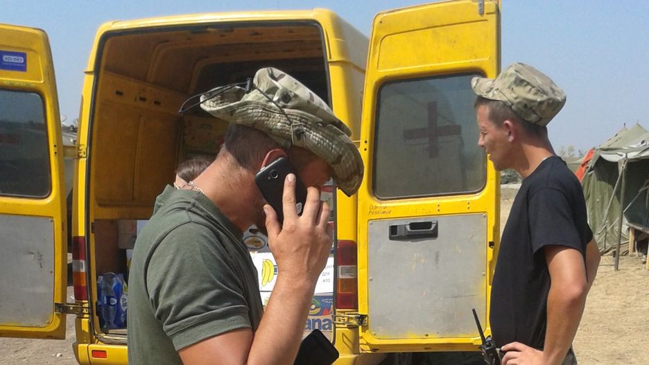 Ukraińscy żołnierze w bazie pod Ługańskiem