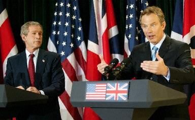Bush i Blair - spotkanie na szczycie koalicji