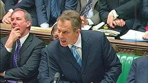 Brytyjski premier Tony Blair występuje w Izbie Gmin (PAP/EPA)