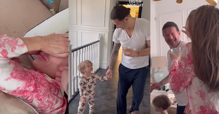 Lany poniedziałek u Małgosi Rozenek. Radek Majdan z Heniem przywitali ją sporą ilością wody. Nie była dłużna!