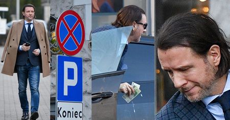 Elegancki Radosław Majdan załatwia biznesy na mieście i parkuje na zakazie (ZDJĘCIA)