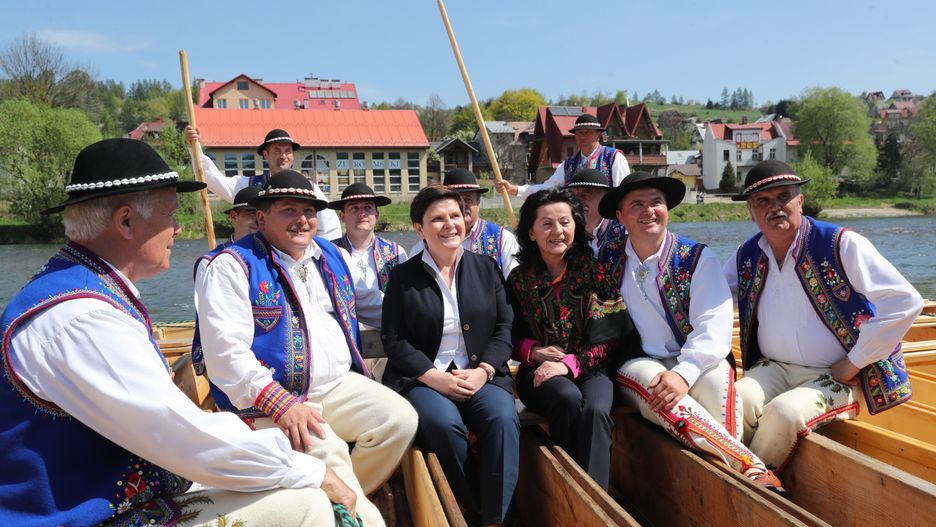 Beata Szydło odwiedziła Krościenko. Wzięła też udział w spływie Dunajcem
