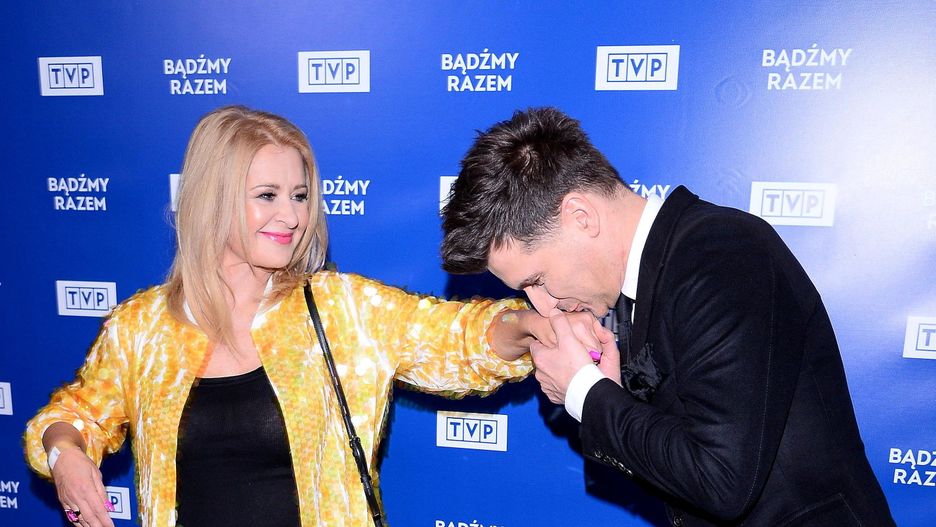 Majka Jeżowska i Tomasz Kammel na imprezie TVP